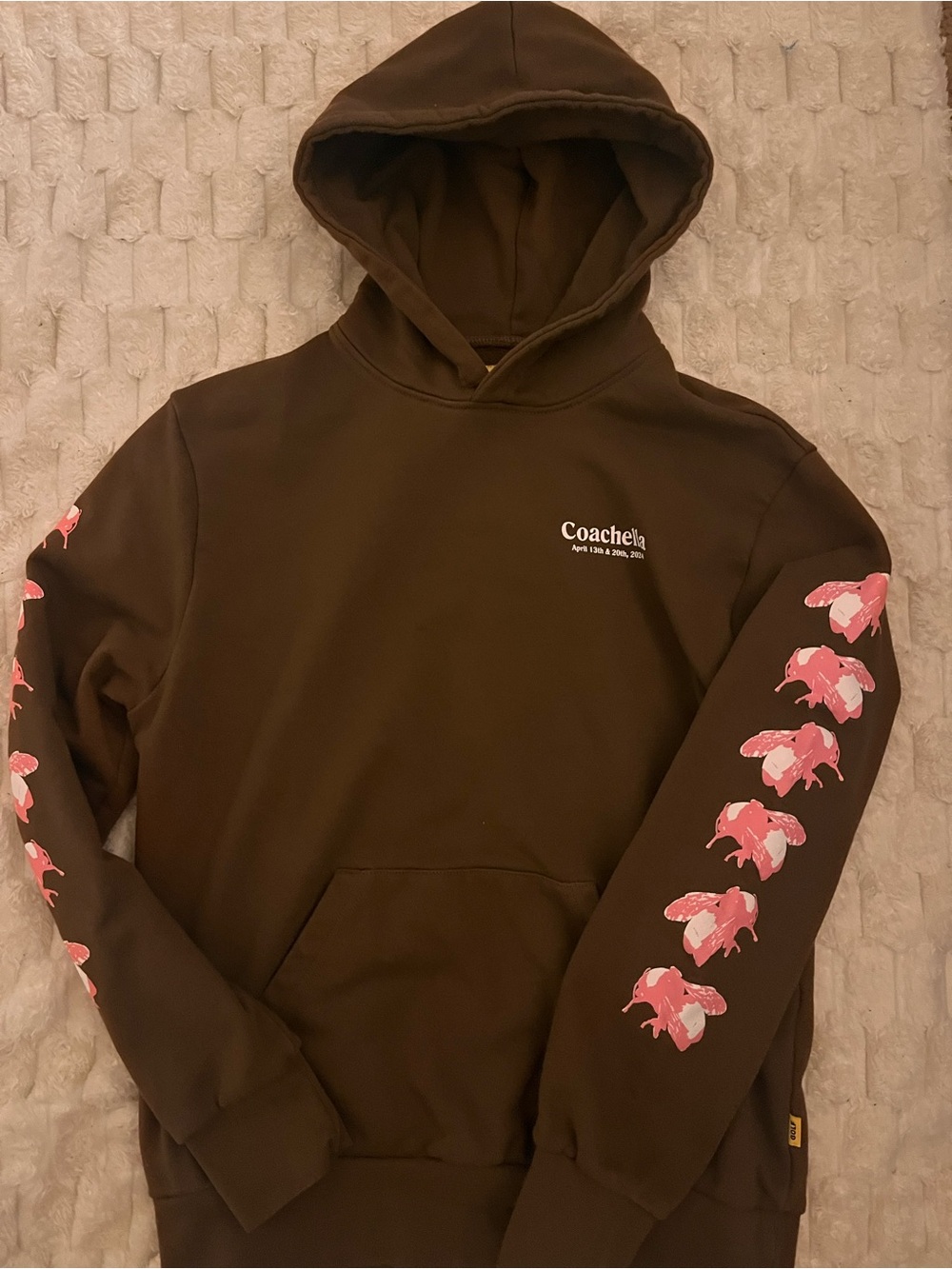 Brown and pink “Save The bee’s” Tyler the creator Coachella hoodie